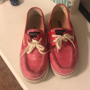Hot Pink sequin Sperrys